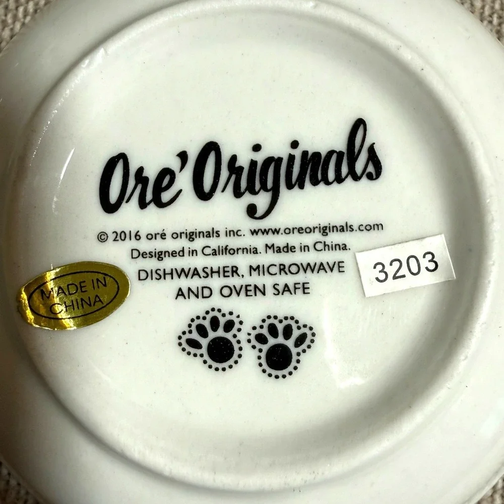 Ore' Originals Happy Cats Cat Set of 2 Dipping Prep Bowls Mini Ceramic Dish 3.7